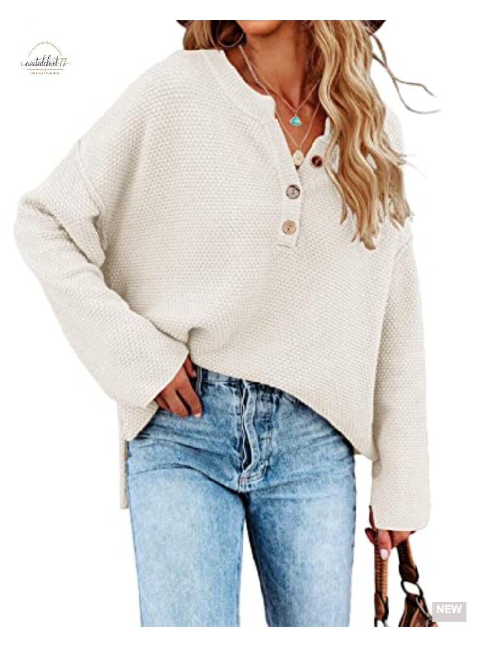 Womens Oversized V Neck Knit Pullover Sweater Loose Fit Long Sleeve